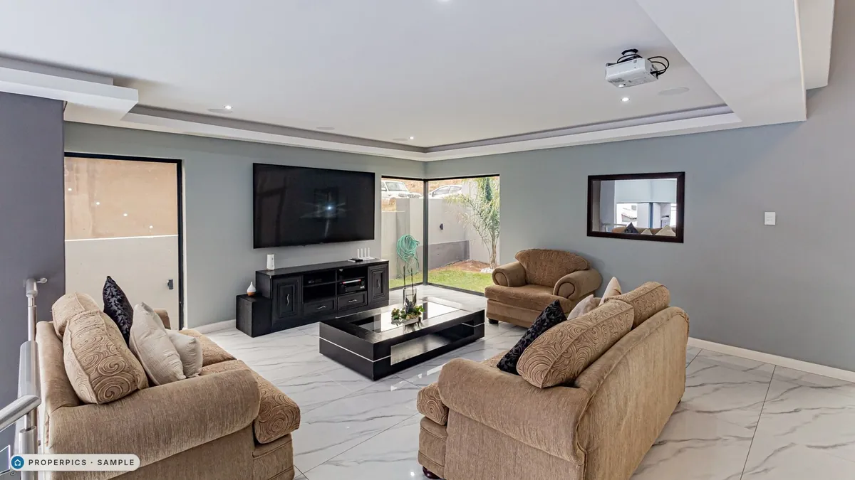 A living room as it was photographed, with its own furniture