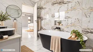 Main bathroom, staged