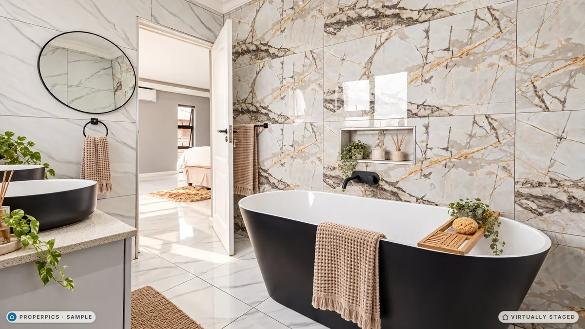 Bathroom, staged