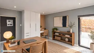 Spare room as a study, staged