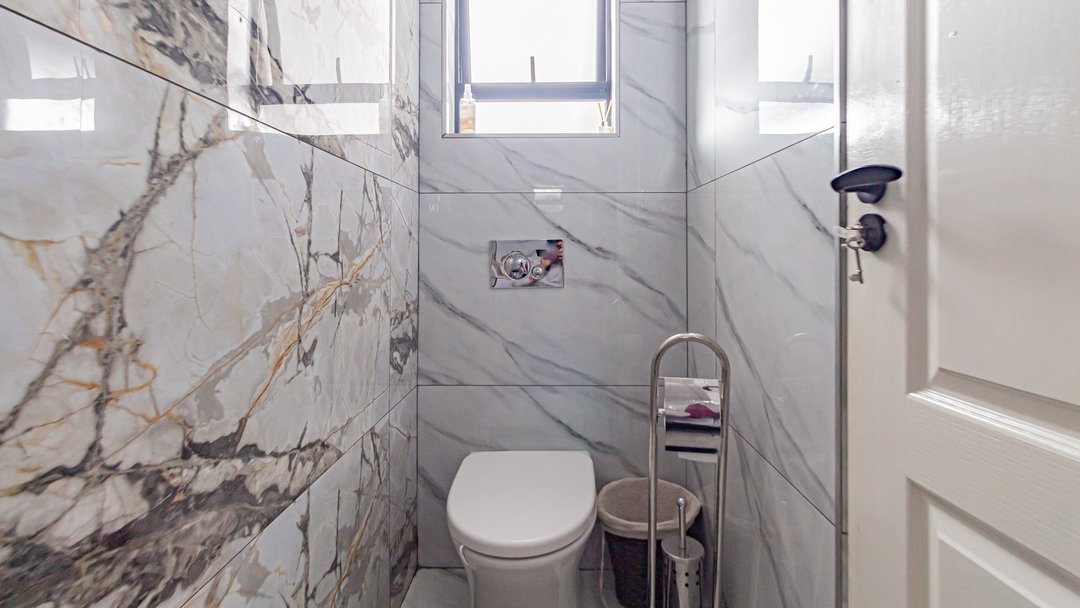 A guest bathroom before styling