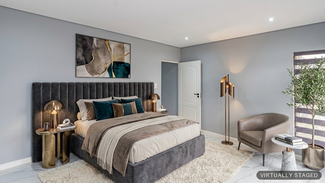The same room virtually staged as a plush double bedroom by ProperPics