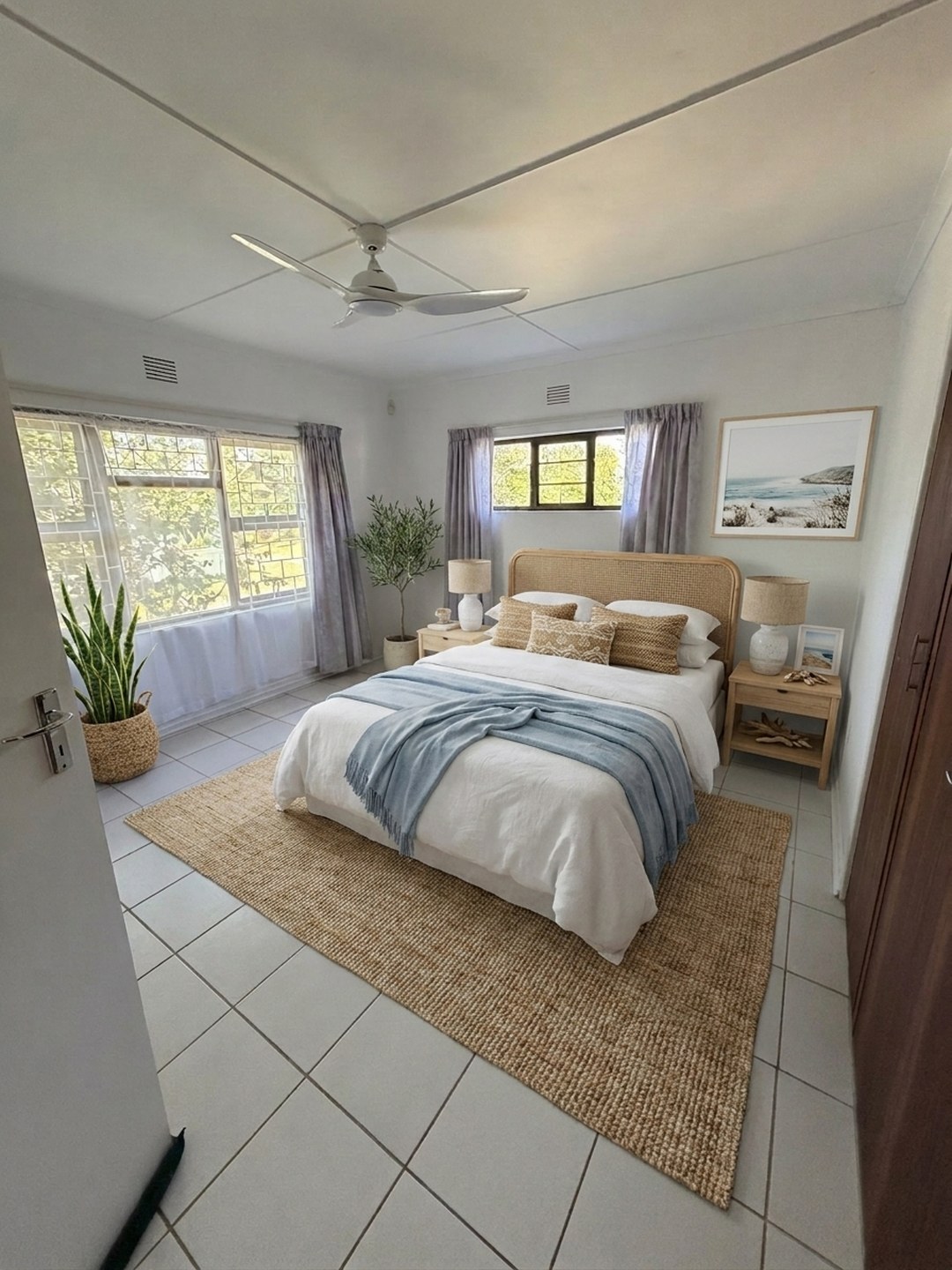 The same bedroom cleared and virtually staged for the coast by ProperPics